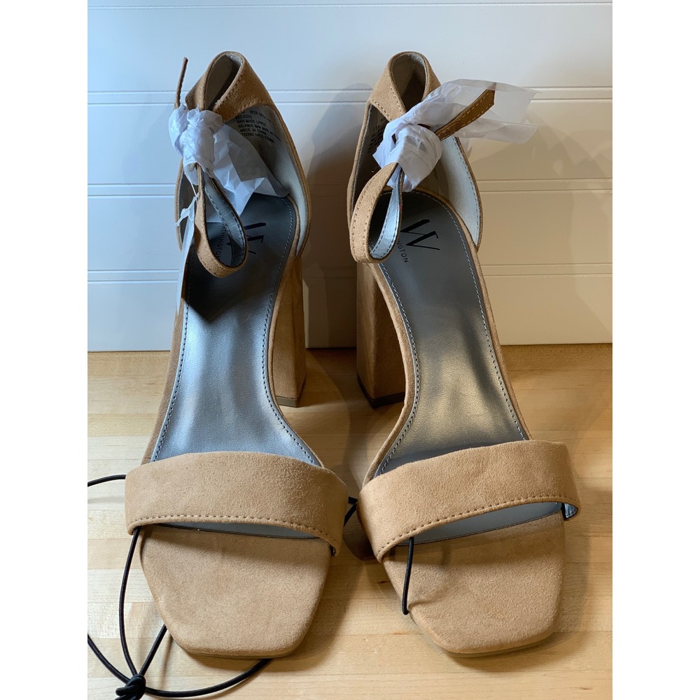 Worthington Heeled Sandals Ankle‎ Strap Block Heel Tan Suede New size 11